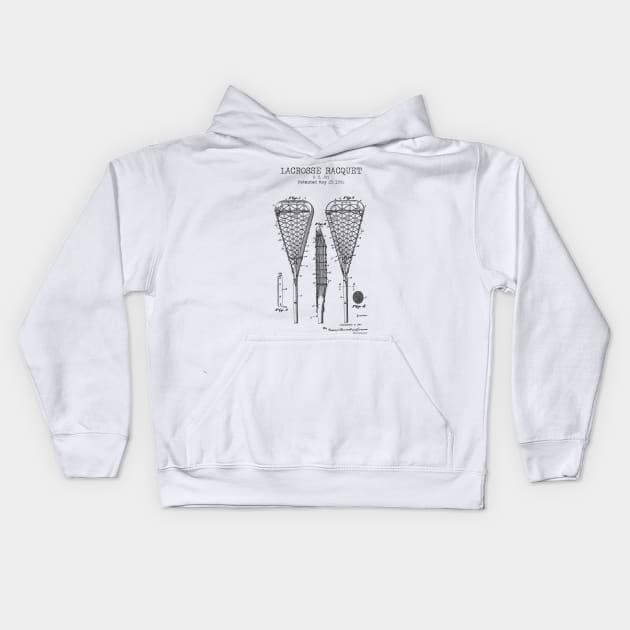 LACROSSE RACQUET Kids Hoodie by Dennson Creative